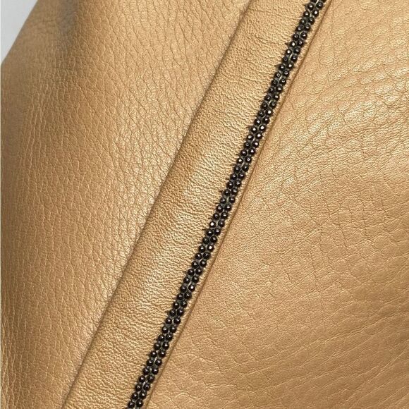 Brunello Cucinelli Bead embellished Leather Kitten-Heel Boots size 37 - Picture 8 of 12